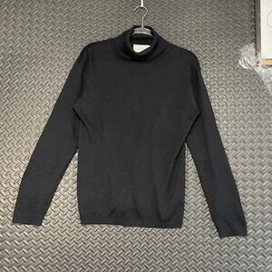 Vintage Belford Black Turtle‎ Neck 100% Pullover Sweater Women's Size Large